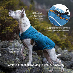 Reversible Loft Dog Jacket – Water-Resistant, Black/Yellow (Medium)