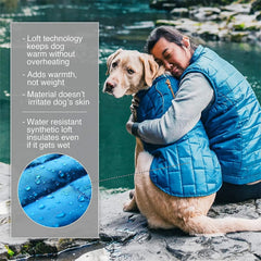 Reversible Loft Dog Jacket – Water-Resistant, Black/Yellow (Medium)