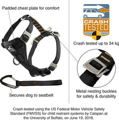Tru-Fit Dog Car Harness – Crash Tested, Red (Medium)