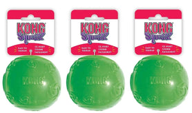 KONG Squeezz Ball Assorted Colors Dog Toy Bundle 3 Count for Fetch Fun, 2.5"