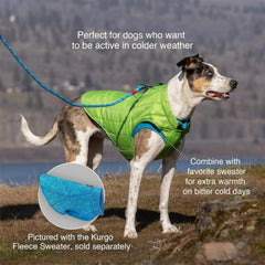 Reversible Loft Dog Jacket – Water-Resistant, Black/Yellow (Medium)