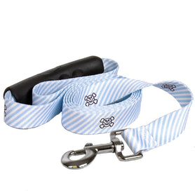 Southern Dawg Seersucker Blue with Skulls Premium Dog Leash