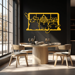 Cozy Window Cats Metal Wall Art – Cartoon Trio Design