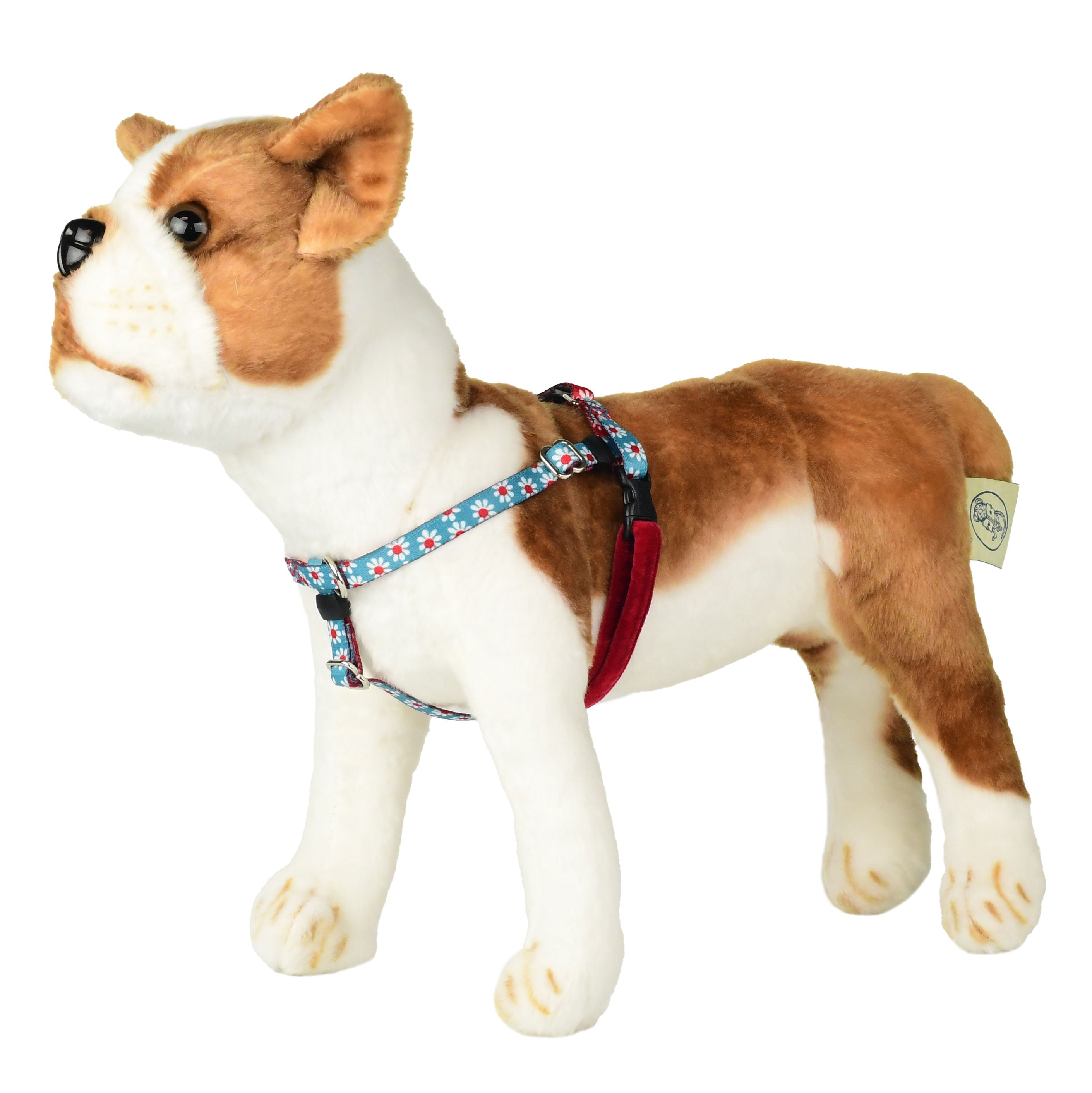 XXSmall Teal & Red Daisy Freedom No-Pull Harness 13"-16" Chest