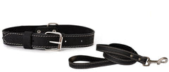 Pro Line Hunting Leather Collar and Leash Set
